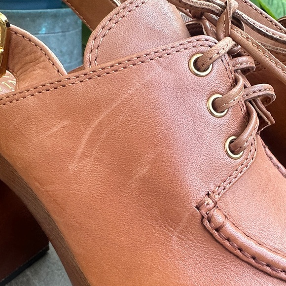 Vince Camuto Platform Mule Clog Tobacco Slingback Shoes Retro 70s Inspired Tie - Picture 3 of 7